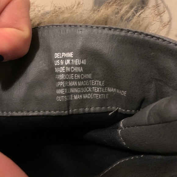 Flat boots grey and faux fur - Picture 4 of 4